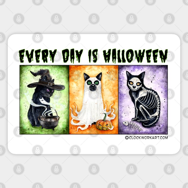 Every Day is Halloween (Green) Magnet by Clockwork Art